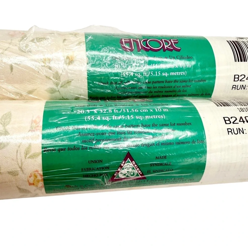 Vintage Encore Floral Vinyl Wallpaper Rolls B24062 Cottage Rose Wallcovering ~ 2